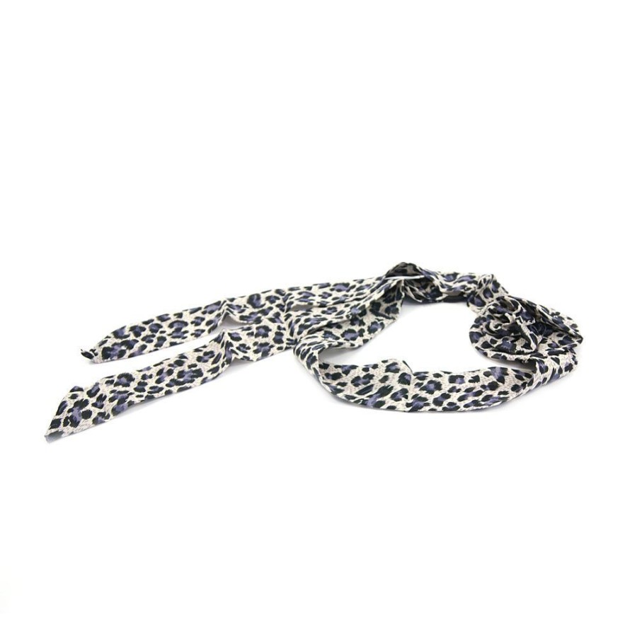 Para Cabelos Bijoulux | Headband Turbante Animal Print Lilas Com Flor