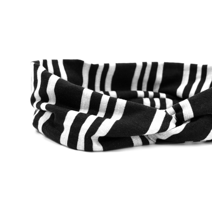 Para Cabelos Bijoulux | Headband Turbante Preto E Listras