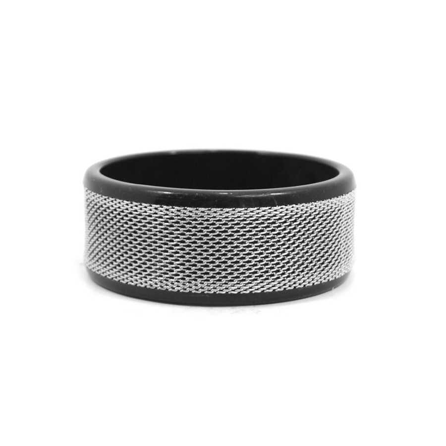 Pulseira Bijoulux | Pulseira Bracelete Preto E Prateado