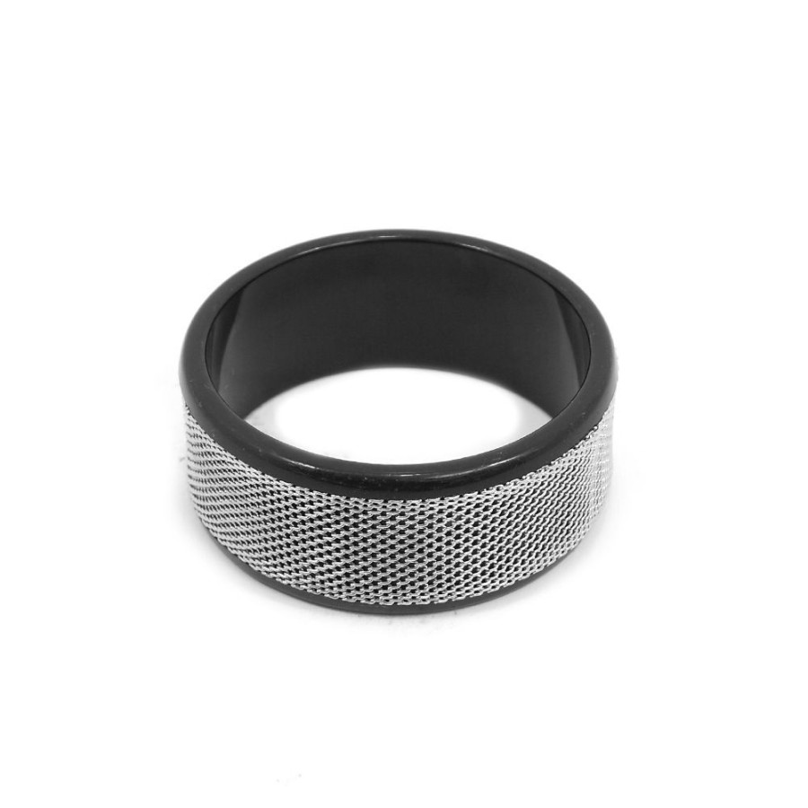 Pulseira Bijoulux | Pulseira Bracelete Preto E Prateado