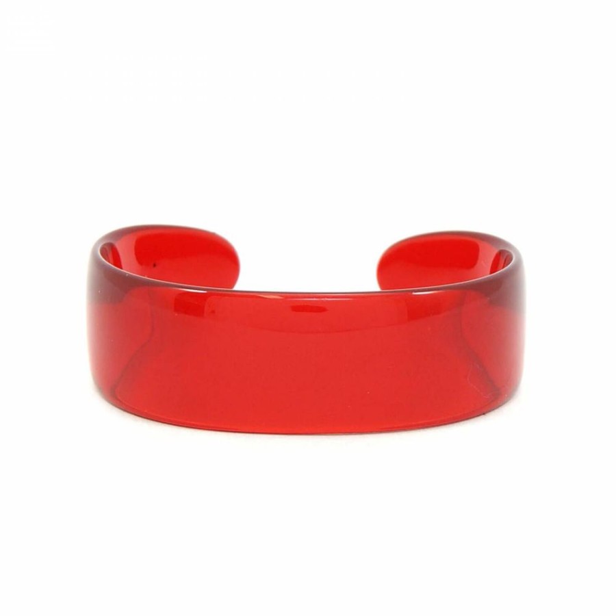 Super Promo Bijoulux | Pulseira Bracelete Acrilico Vermelho Transparente