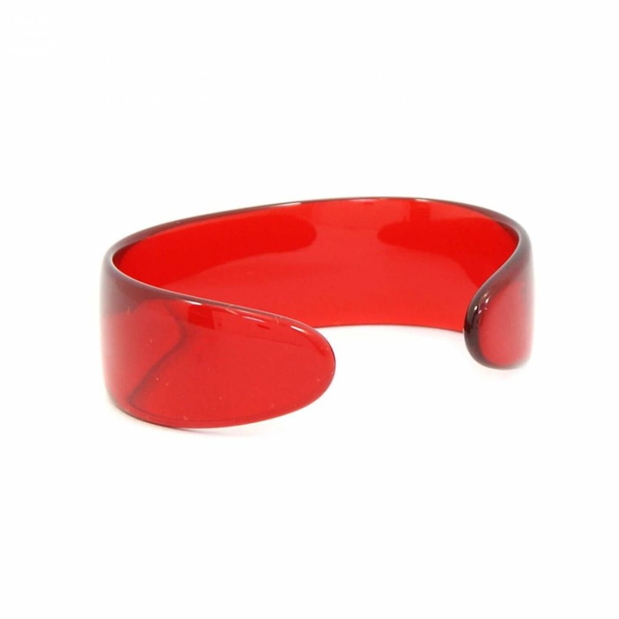 Super Promo Bijoulux | Pulseira Bracelete Acrilico Vermelho Transparente