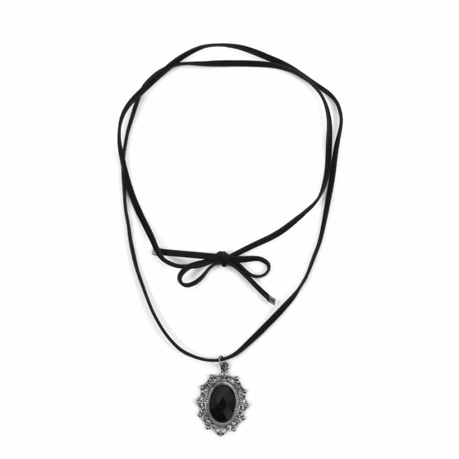 Colar Bijoulux | Colar Choker Com Pingente Preto