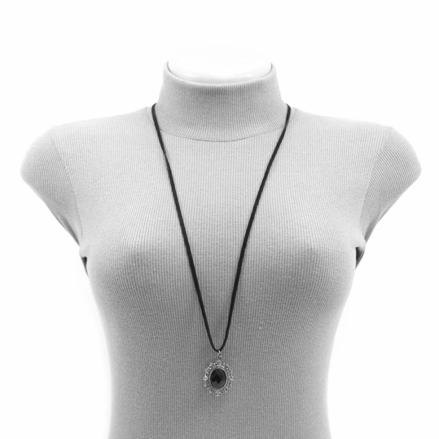 Colar Bijoulux | Colar Choker Com Pingente Preto