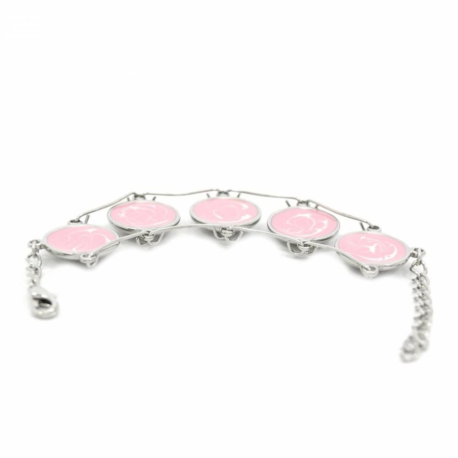 Pulseira Bijoulux | Pulseira Prateada Rosa