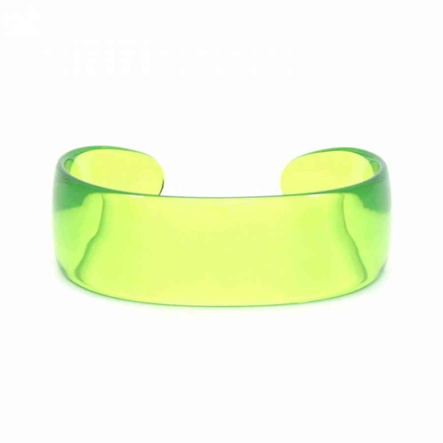 Super Promo Bijoulux | Pulseira Bracelete Acrilico Verde Transparente