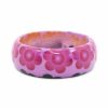 Pulseira Bijoulux | Pulseira Acrilica Roxa Com Flores