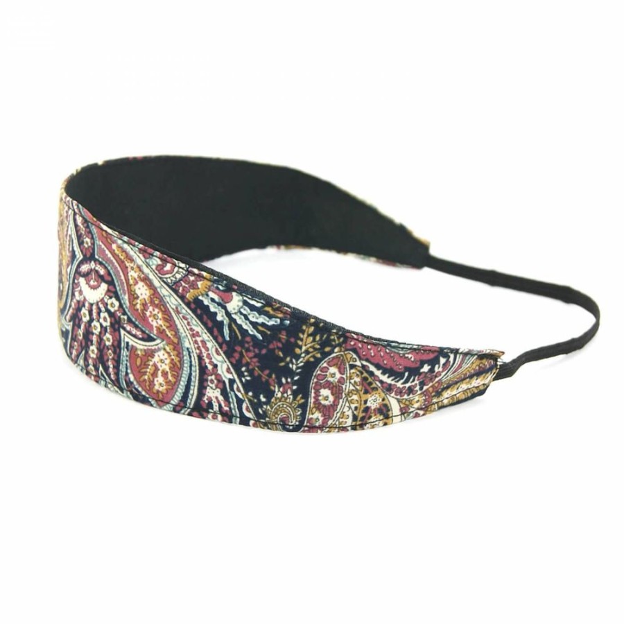 Para Cabelos Bijoulux | Faixa Turbante Estampa Paisley Azul Marinho