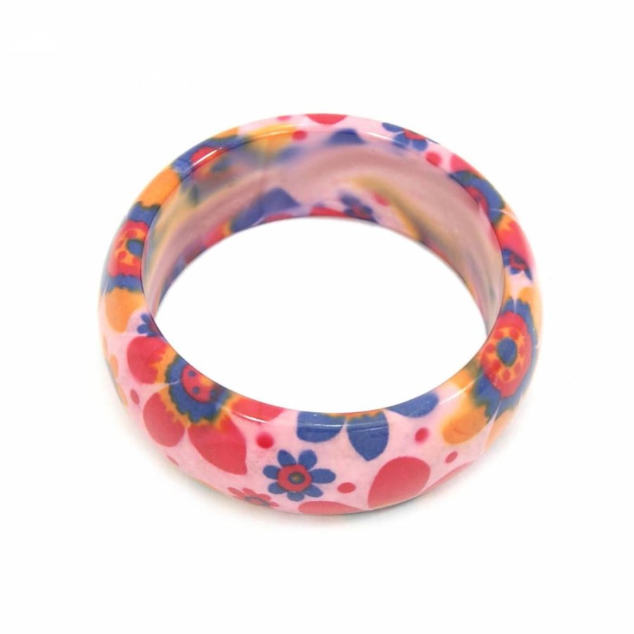 Pulseira Bijoulux | Pulseira Bracelete Rosa Com Flores