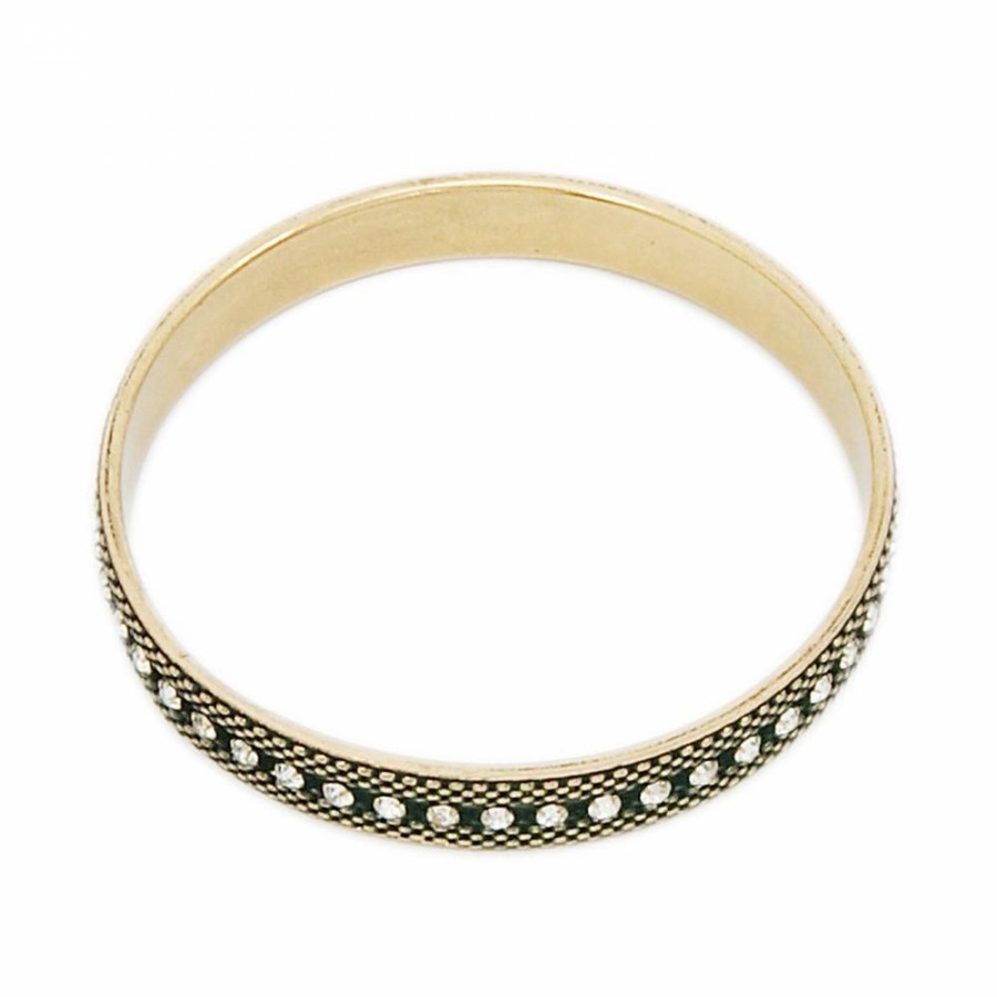 Pulseira Bijoulux | Pulseira Ouro Velho Com Strass