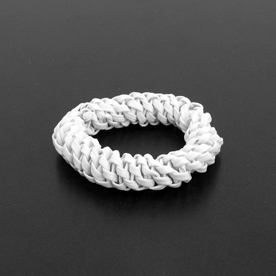 Acessorio Para Cabelo Bijoulux | Scrunchie Branco Entrelacado