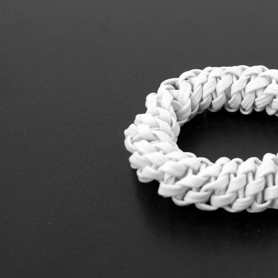 Acessorio Para Cabelo Bijoulux | Scrunchie Branco Entrelacado