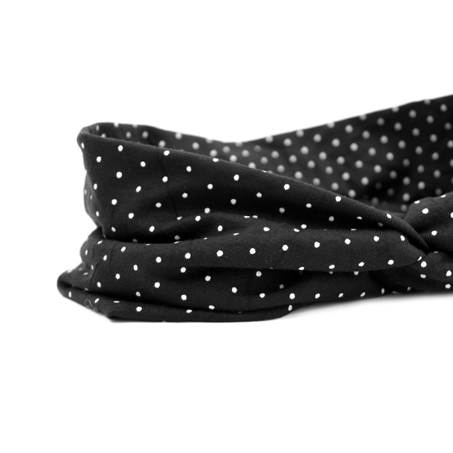 Para Cabelos Bijoulux | Headband Turbante Preto Petit Poa