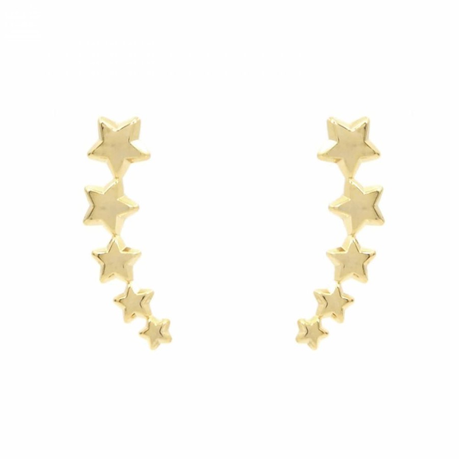 Brinco Bijoulux | Brinco Ear Cuff Estrelinhas Folheado A Ouro 18K