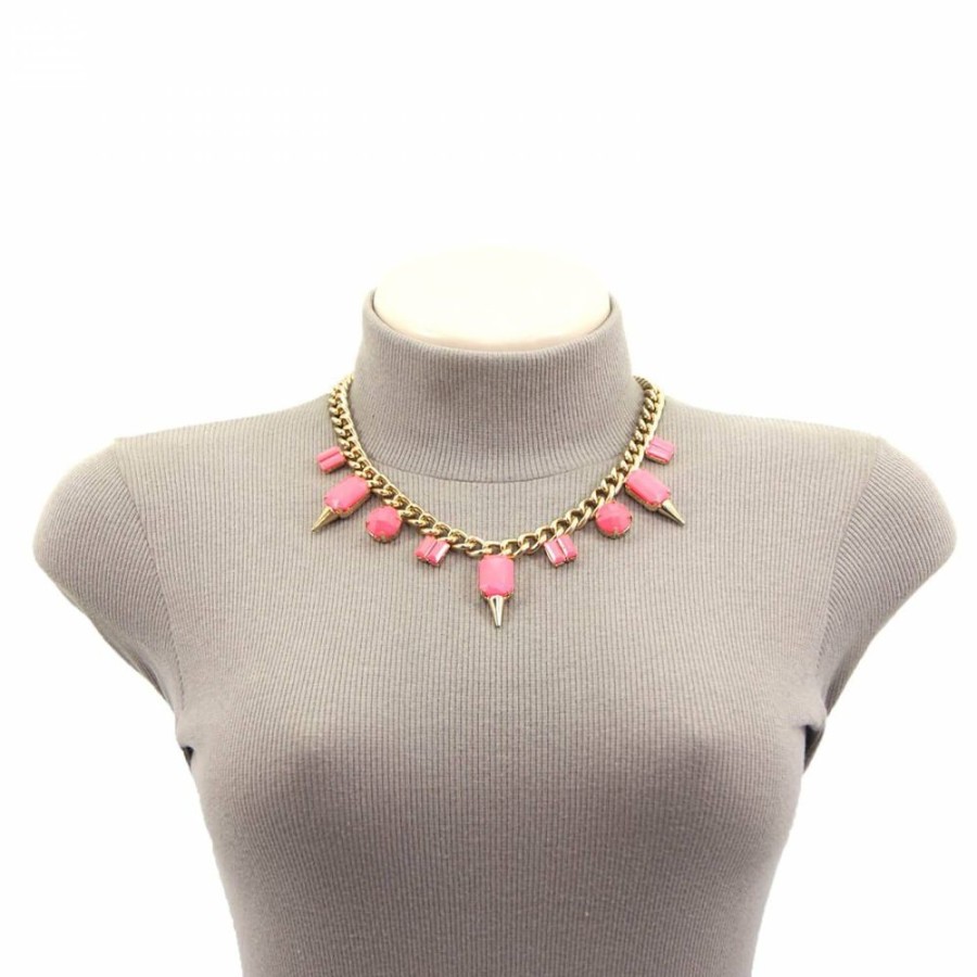 Colar Bijoulux | Maxi Colar Rock Glam Rosa Neon