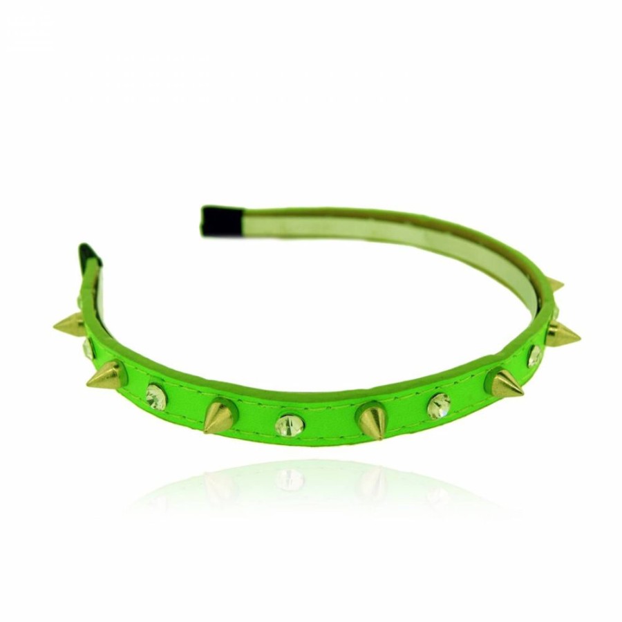 Acessorio Para Cabelo Bijoulux | Tiara Spike E Strass Verde Neon