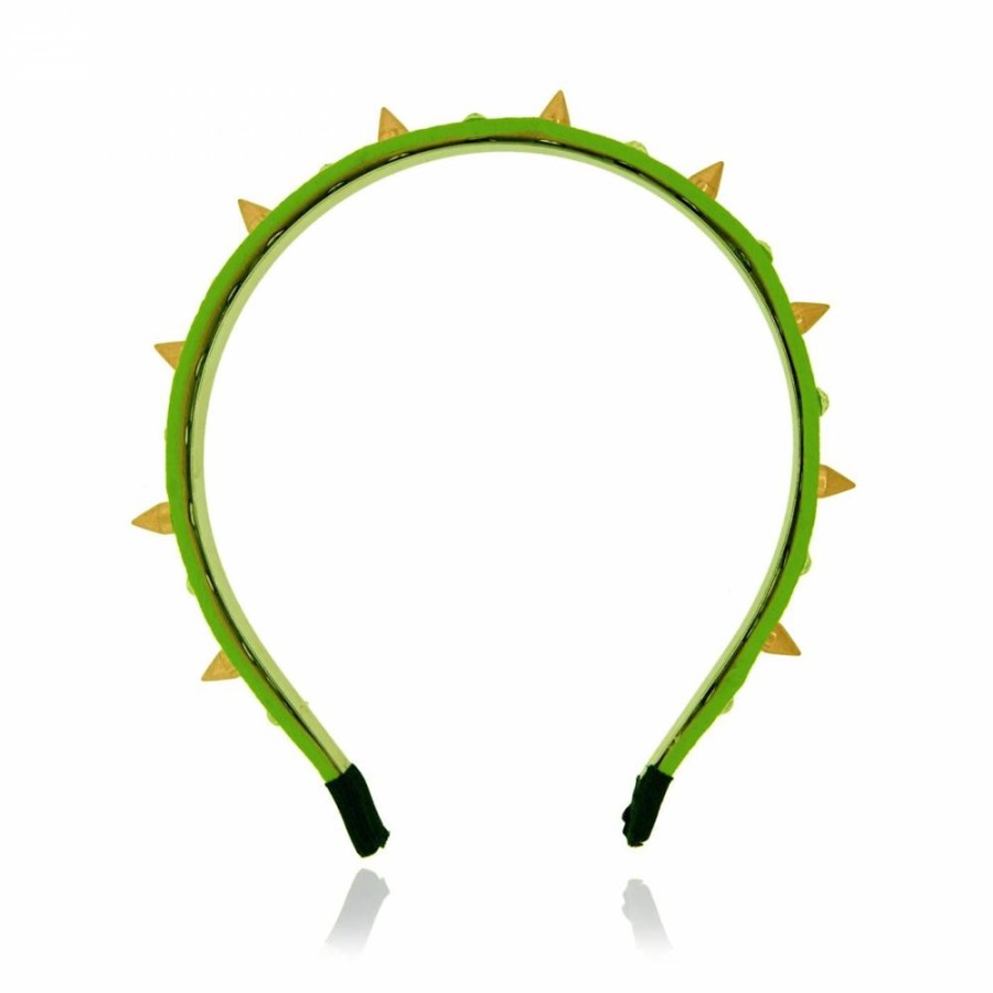 Acessorio Para Cabelo Bijoulux | Tiara Spike E Strass Verde Neon