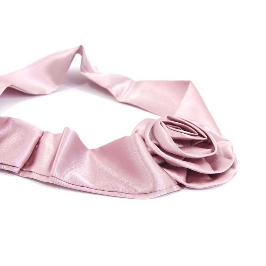 Para Cabelos Bijoulux | Headband Turbante De Cetim Rosa Com Flor