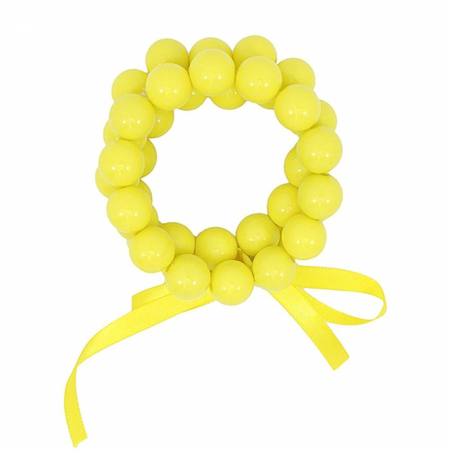 Pulseira Bijoulux | Pulseira Tripla De Bolas Amarelas