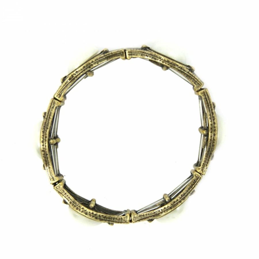 Pulseira Bijoulux | Pulseira Ouro Velho Com Perolas Ovais