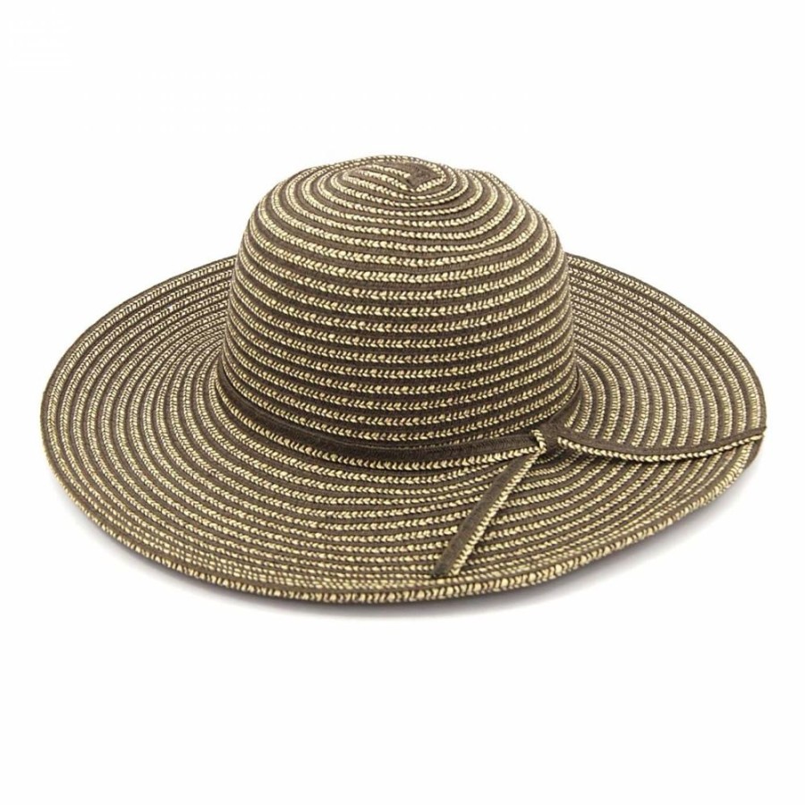 Chapeu Bijoulux | Chapeu De Praia Floppy Listras Marrom