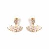 Brinco Bijoulux | Brinco Ear Jacket Dourado Com Zirconia Em Gota