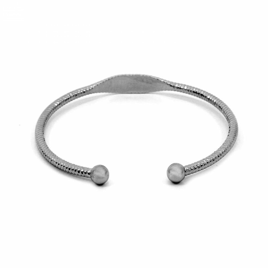 Pulseira Bijoulux | Pulseira Bracelete Grafite Com Bolinha