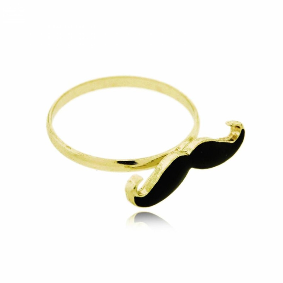 Super Promo Bijoulux | Anel Mustache Dourado