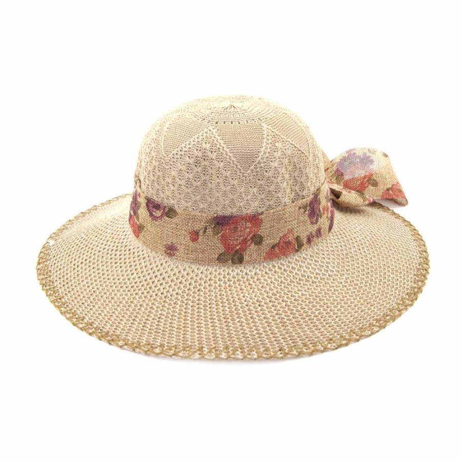 Chapeu Bijoulux | Chapeu Floppy Marrom Com Laco Floral