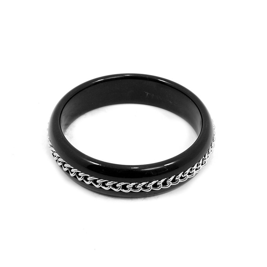 Pulseira Bijoulux | Pulseira Bracelete Preto Com Corrente