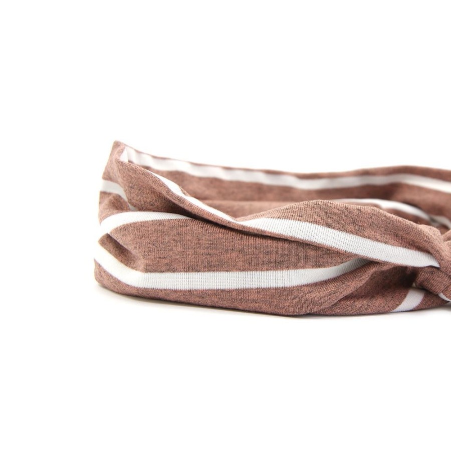 Para Cabelos Bijoulux | Headband Turbante Rosa Com Listras