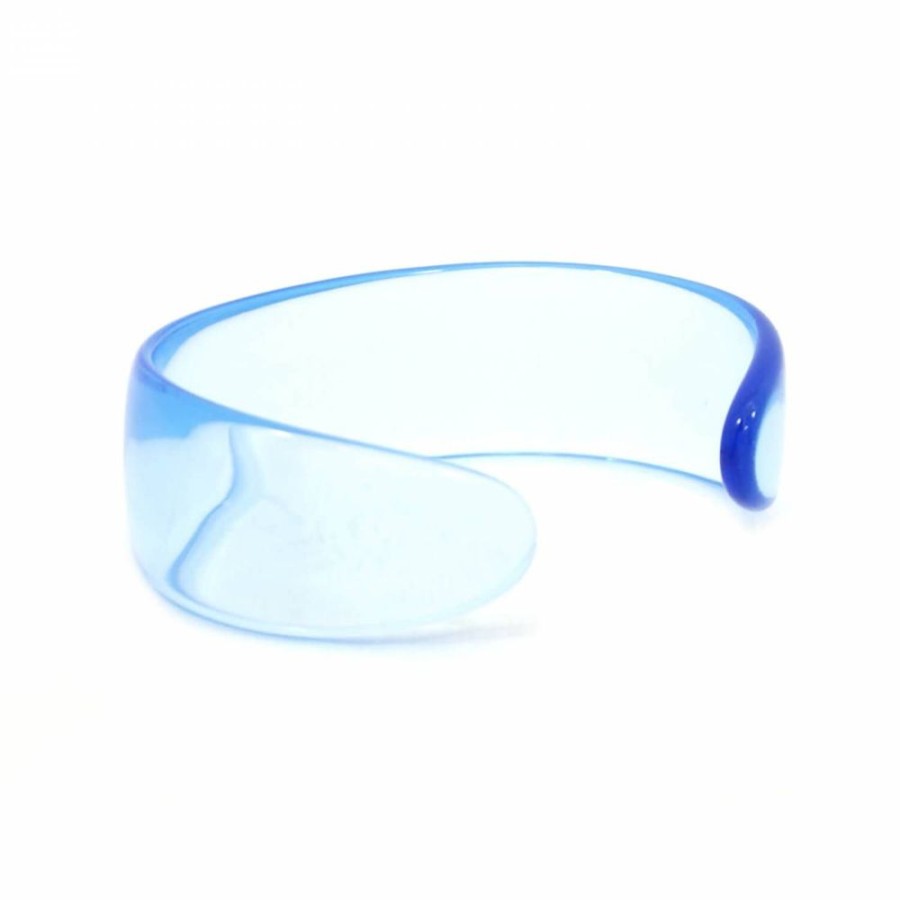 Super Promo Bijoulux | Pulseira Bracelete Acrilico Azul Transparente