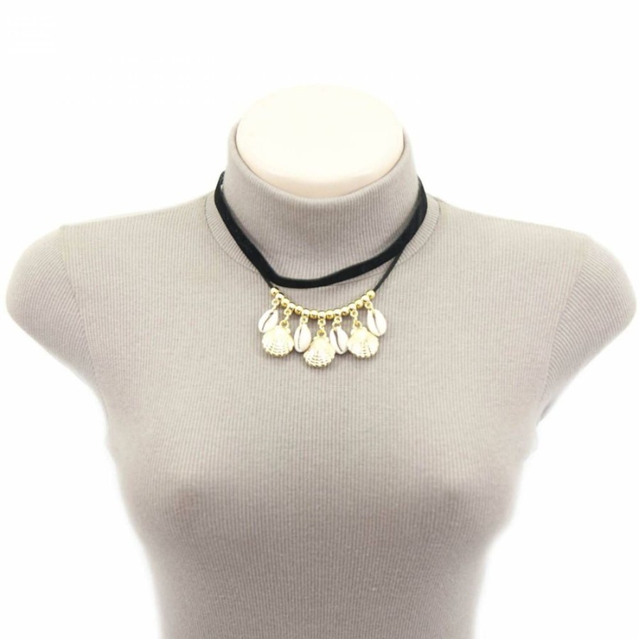 Super Promo Bijoulux | Colar Choker Duplo Com Buzios E Conchas