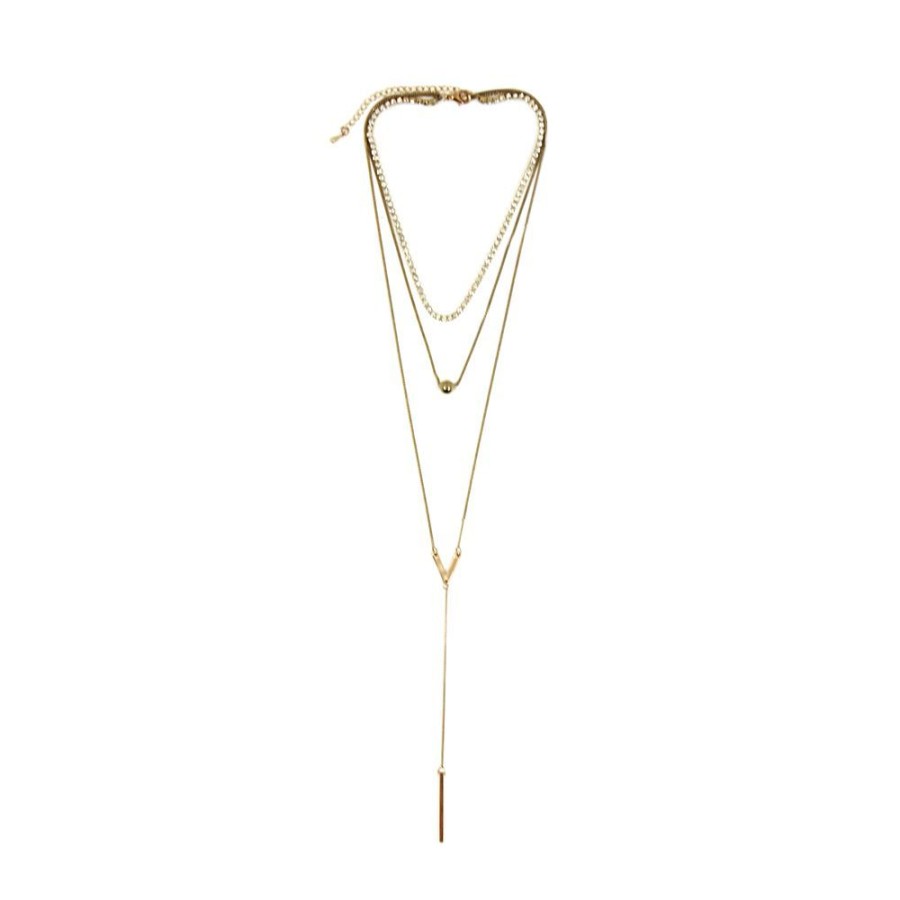 Colar Bijoulux | Colar Choker Com Strass E Corrente Dourado