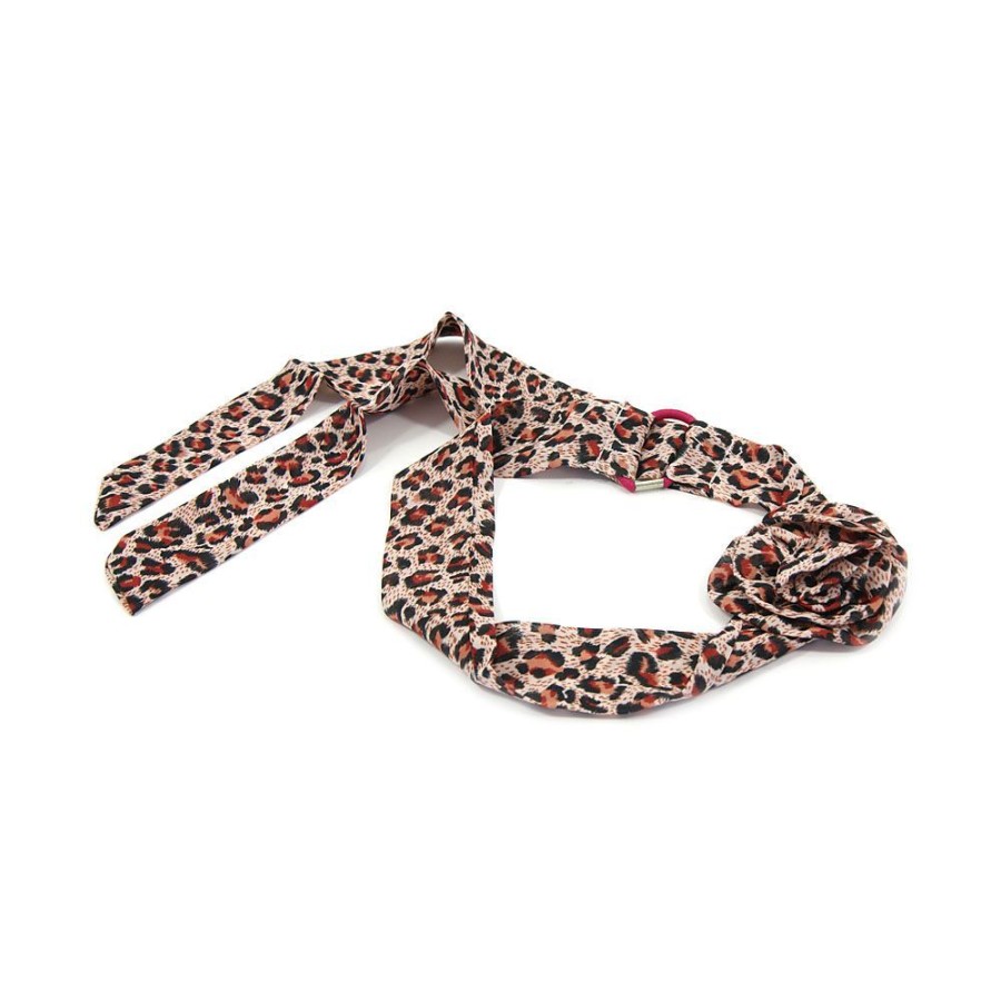 Para Cabelos Bijoulux | Headband Turbante Animal Print Vermelho Com Flor