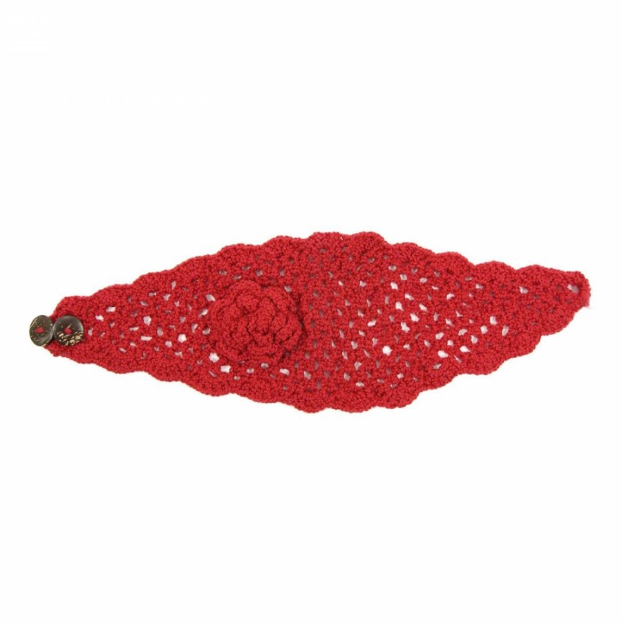 Para Cabelos Bijoulux | Turbante Vermelho Em Croche Com Flor