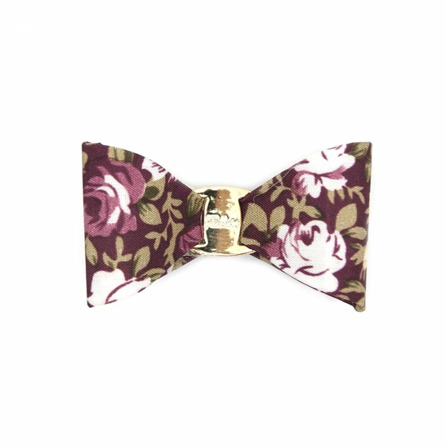 Para Cabelos Bijoulux | Mini Bico De Pato Laco Floral Marsala