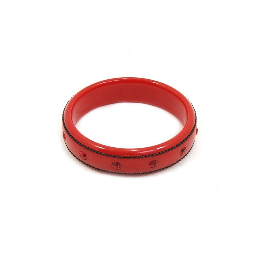 Pulseira Bijoulux | Pulseira Bracelete Vermelho Com Strass