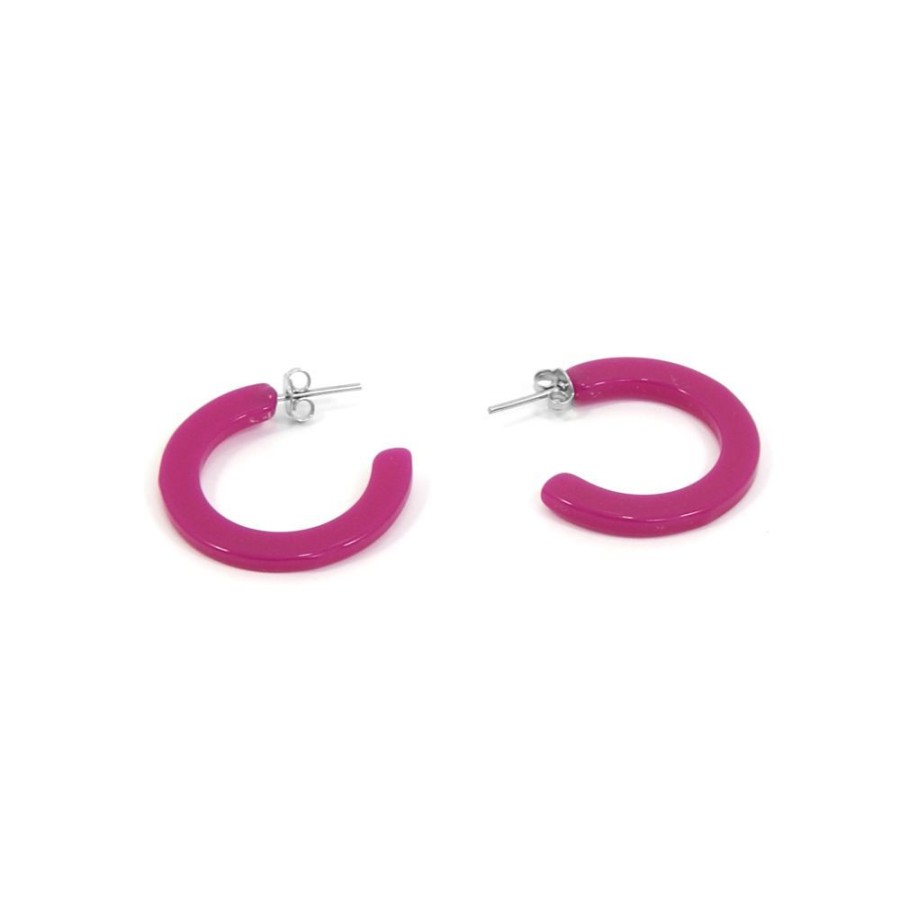 Brinco Bijoulux | Brinco Argola De Acrilico Lisa Pink