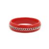 Pulseira Bijoulux | Pulseira Bracelete Vermelho Com Corrente Prata