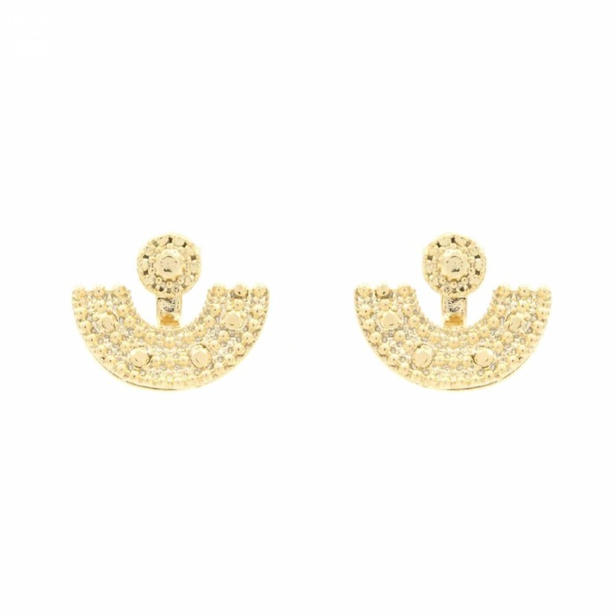 Brinco Bijoulux | Brinco Ear Jacket Finesse Folheado A Ouro 18K