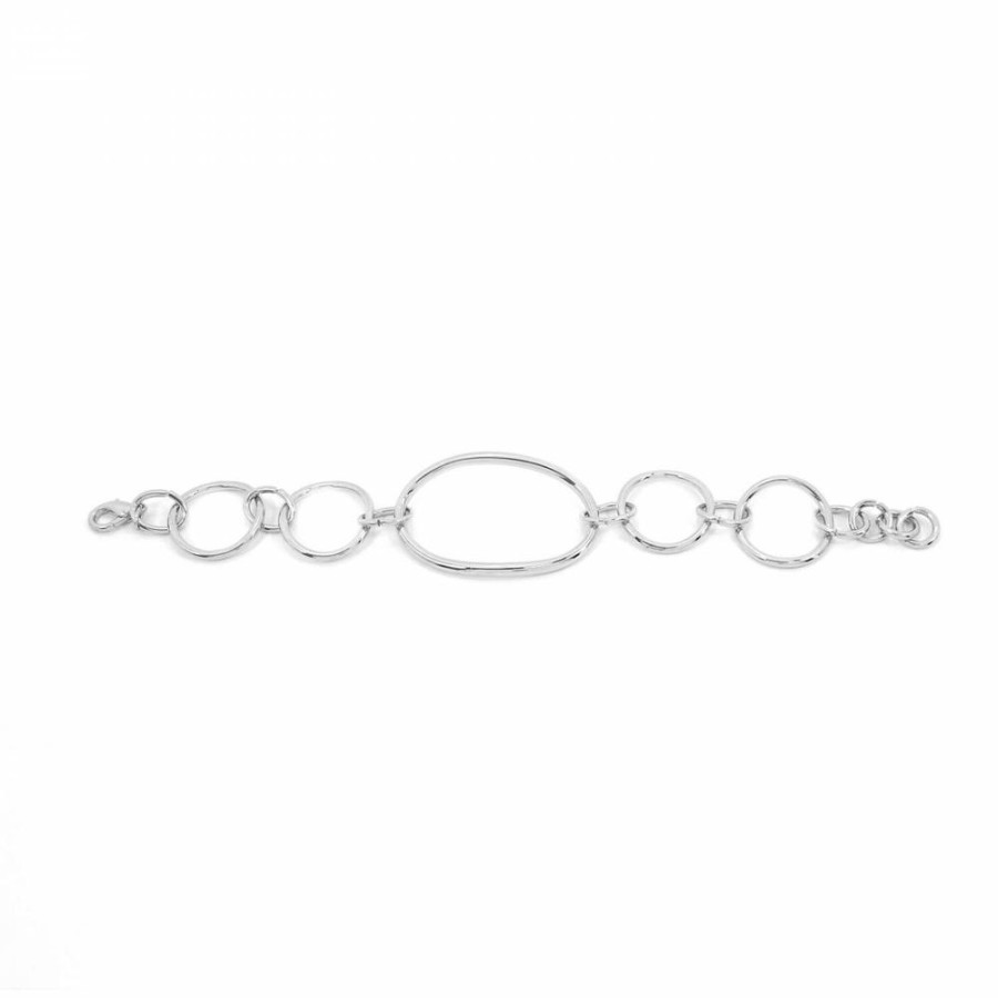 Pulseira Bijoulux | Pulseira Prateada Com Elo Oval