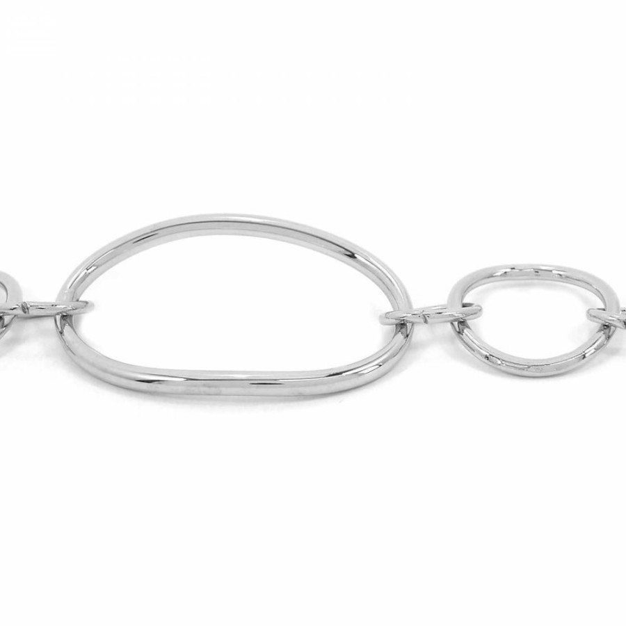 Pulseira Bijoulux | Pulseira Prateada Com Elo Oval