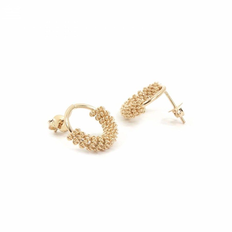 Brinco Bijoulux | Brinco Argola Arame Dourado Folheado A Ouro 18K