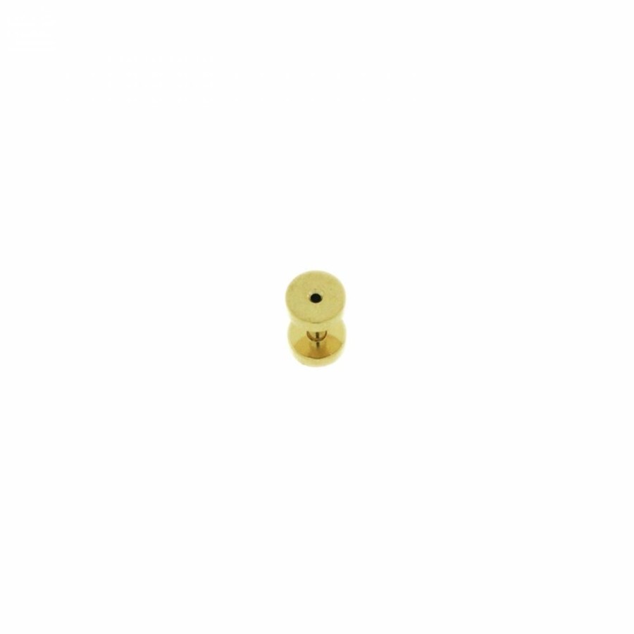 Piercing Bijoulux | Alargador Dourado Liso 7 Mm