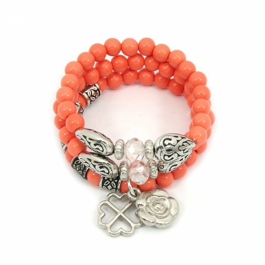 Pulseira Bijoulux | Kit De Pulseiras Laranja Boa Sorte