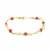 Pulseira Bijoulux | Pulseira Dourada Folheado Com Bolinhas Coral