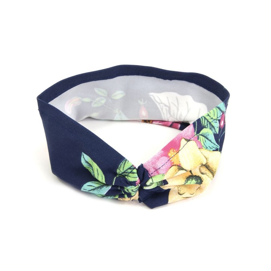 Para Cabelos Bijoulux | Headband Turbante Azul Marinho Floral