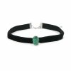 Colar Bijoulux | Choker De Veludo Com Pedra Verde