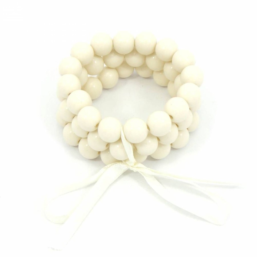 Pulseira Bijoulux | Pulseira Tripla De Bolas Off White